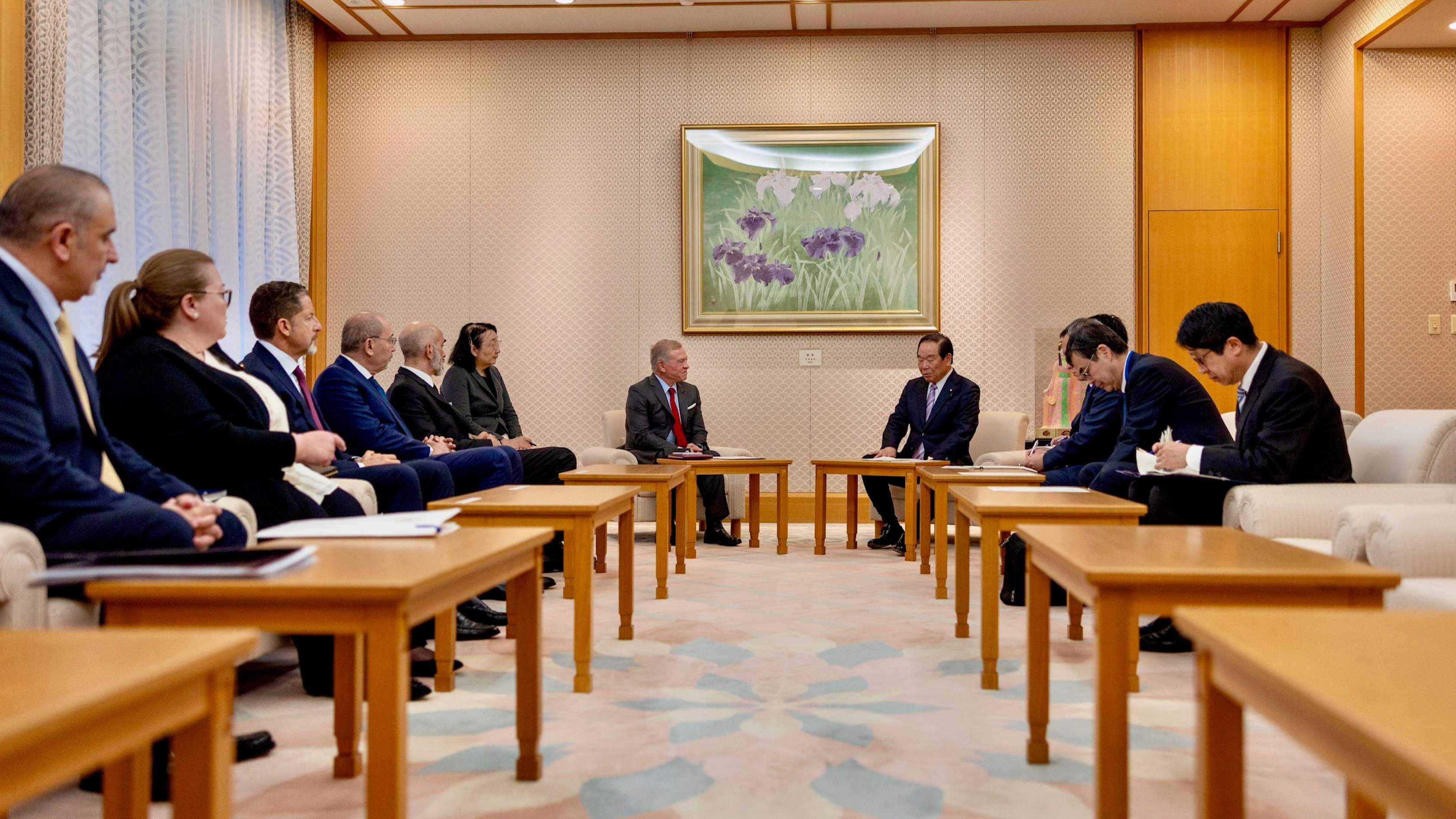King meets with Japan parliament leaders in Tokyo