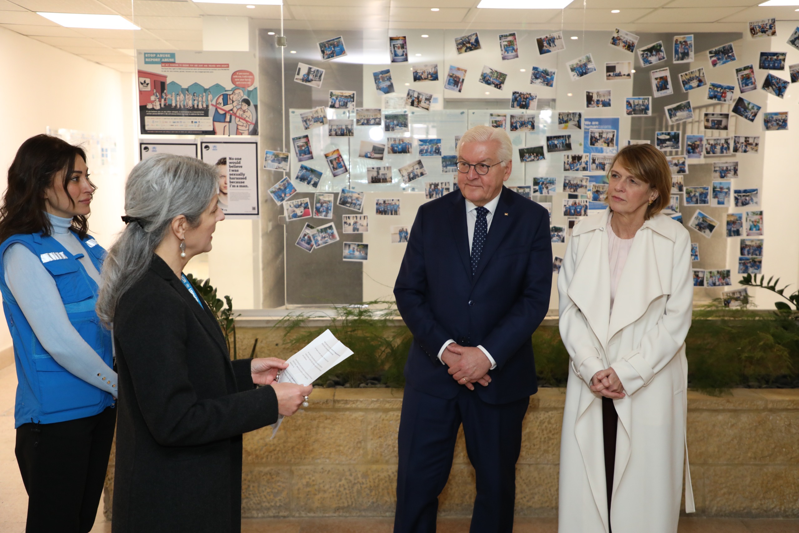  الرئيس الألماني يزور مركز المفوضية السامية لشؤون اللاجئين في عمان