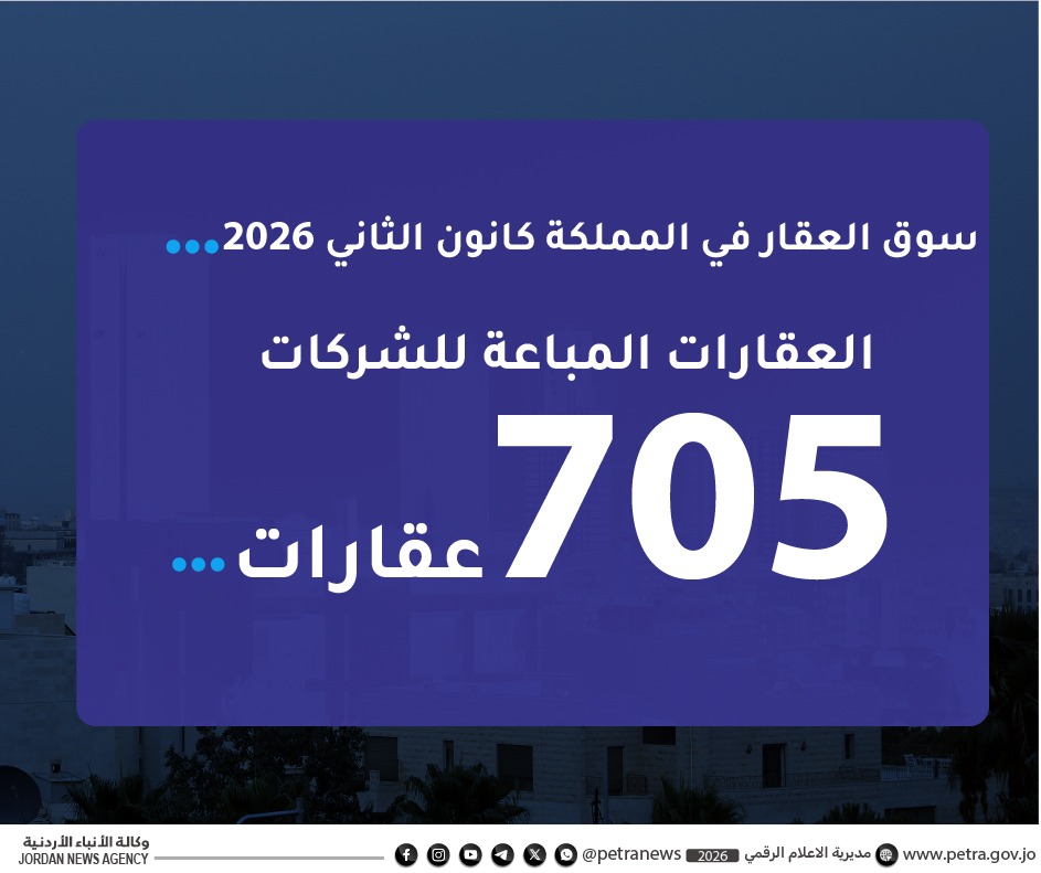 513 مليون دينار حجم التداول العقاري في المملكة لنهاية كانون الثاني الماضي 