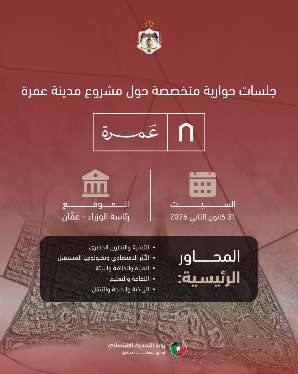  جلسات حواريَّة متخصّصة في رئاسة الوزراء تضم 150 خبيراً لمناقشة تطوير مشروع مدينة عمرة