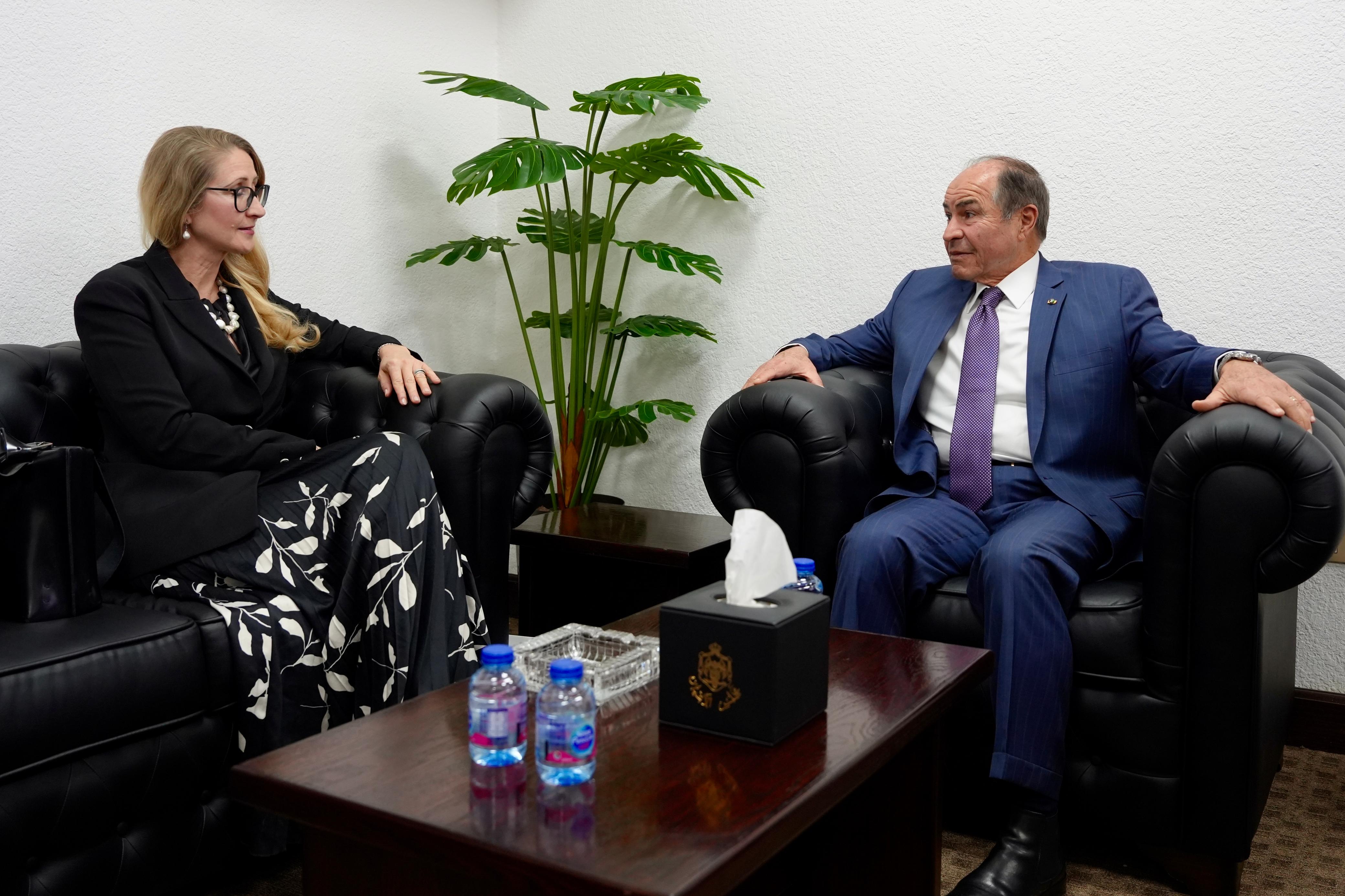  رئيس لجنة الشؤون العربية والدولية في مجلس الأعيان يلتقي السفيرة التشيكية