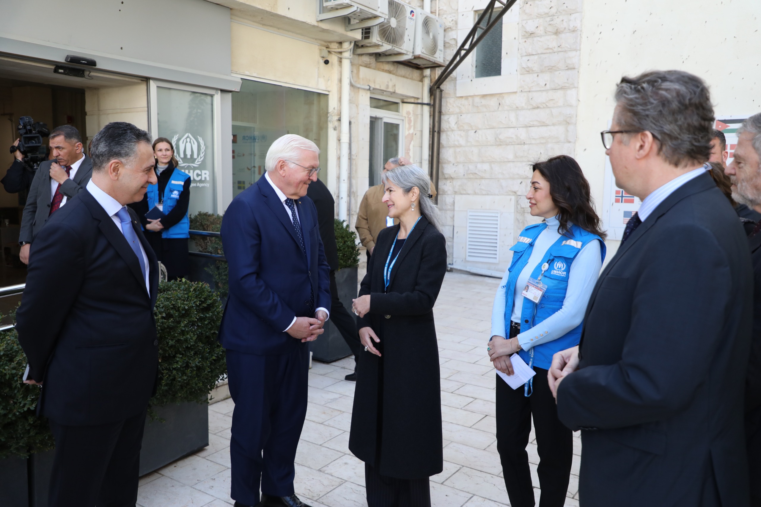  الرئيس الألماني يزور مركز المفوضية السامية لشؤون اللاجئين في عمان