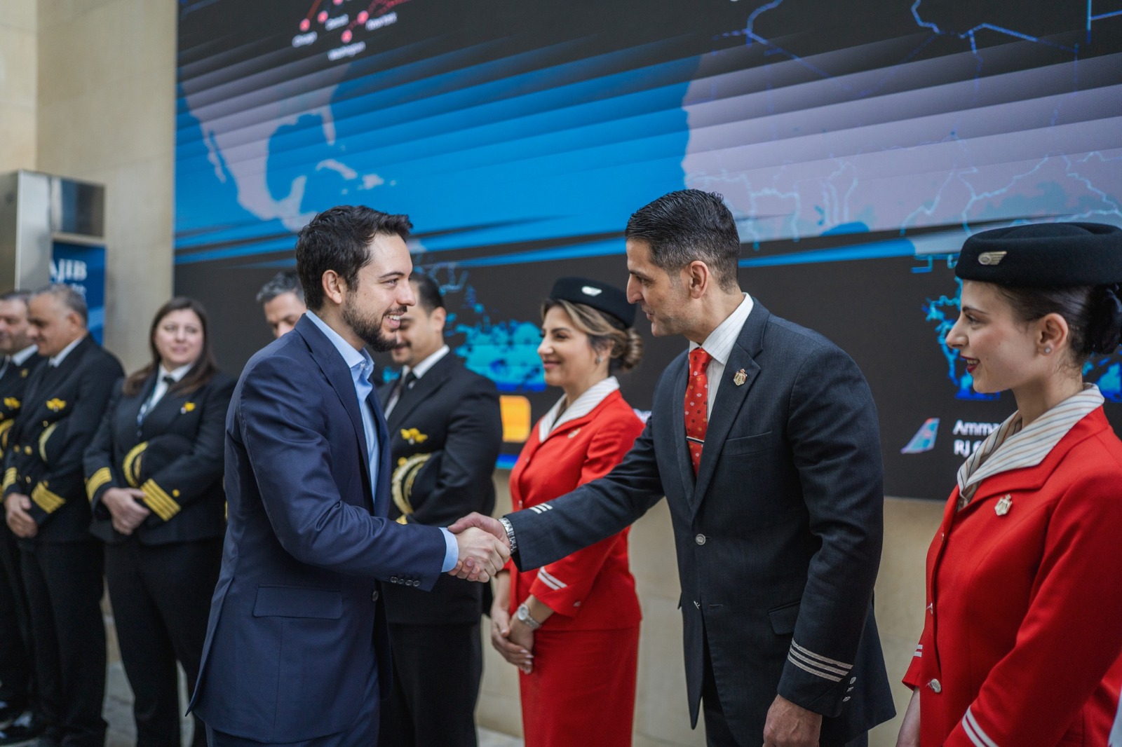  ولي العهد يزور شركة الخطوط الجوية الملكية الأردنية