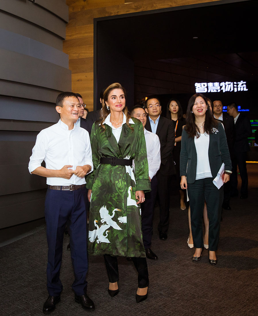 Queen Rania meets with Jack Ma at Alibaba Group Headquarters in Hangzhou