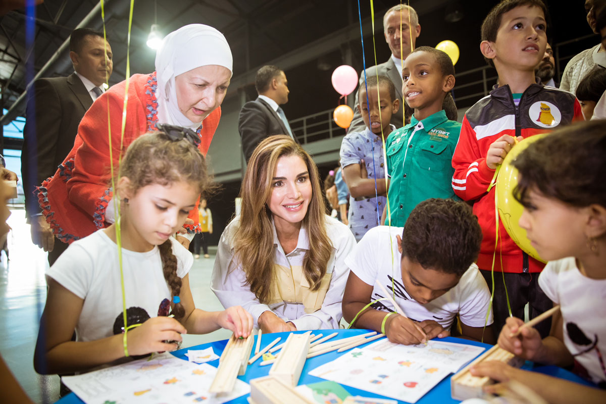 Queen Rania Attends Festival Launch as Part of Campaign to Reduce Violence against Children