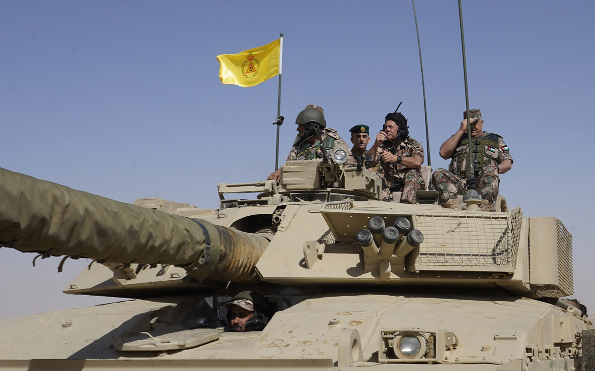 King attends military drill