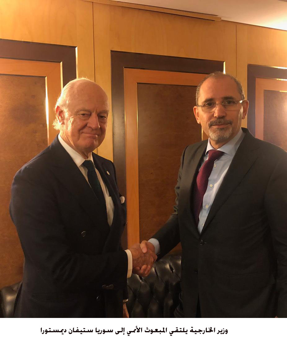 Safadi meets UN Syria Envoy
