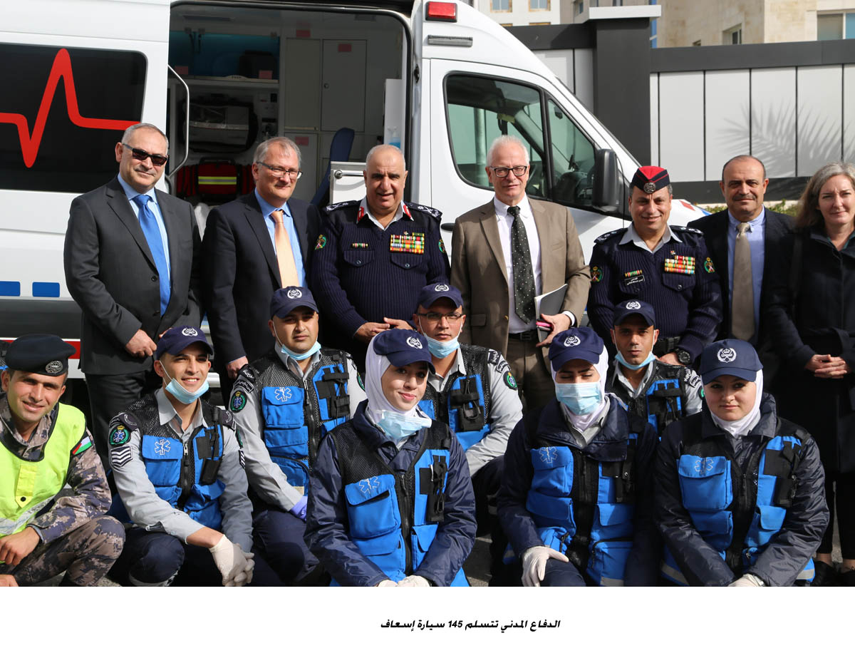 Civil defense receives 145 ambulances