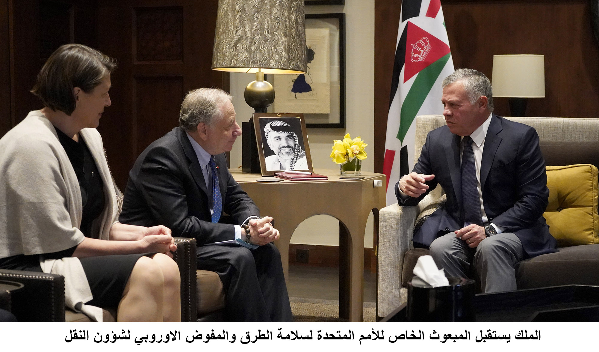 King receives UN special envoy for road safety, EU commissioner for transport