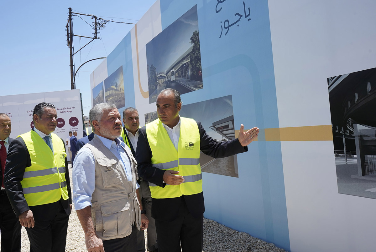 King visits construction site of main Bus Rapid Transit station in Sweileh