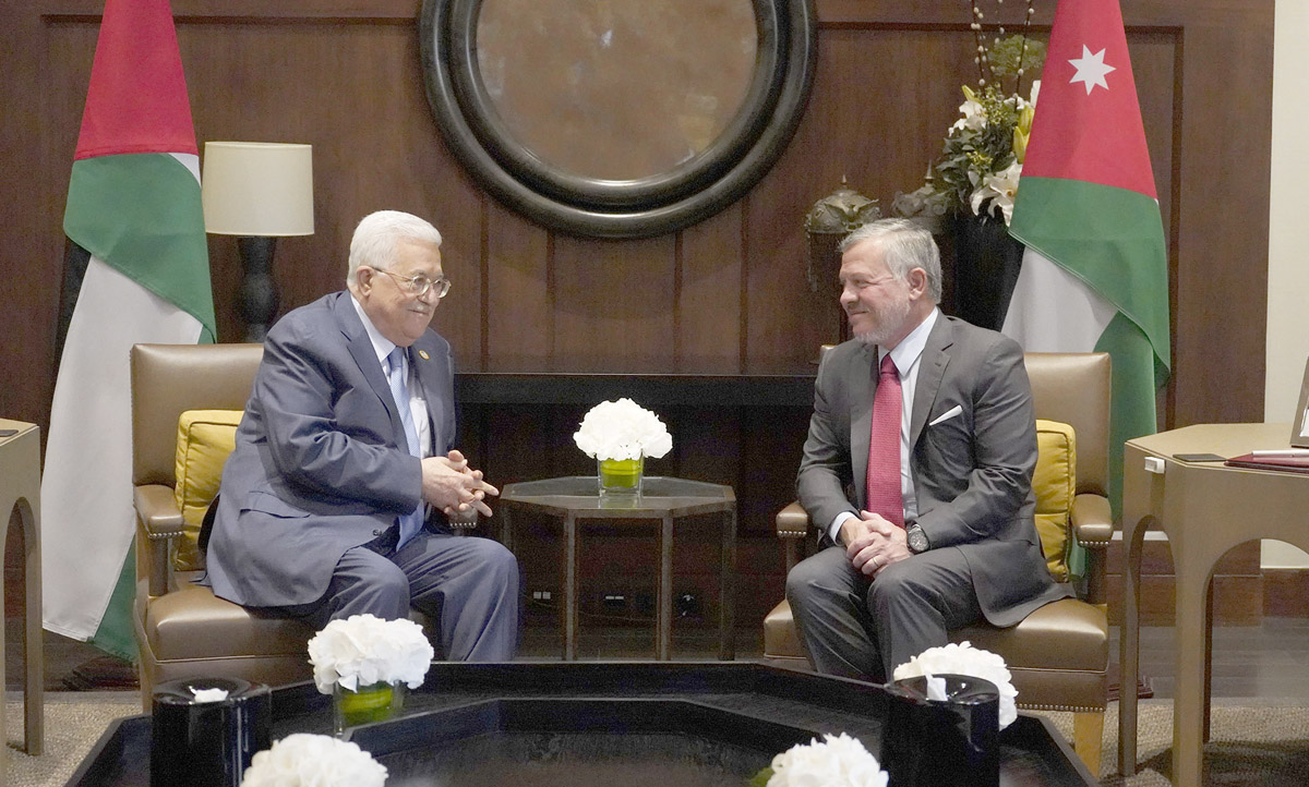 King holds talks with Palestinian president