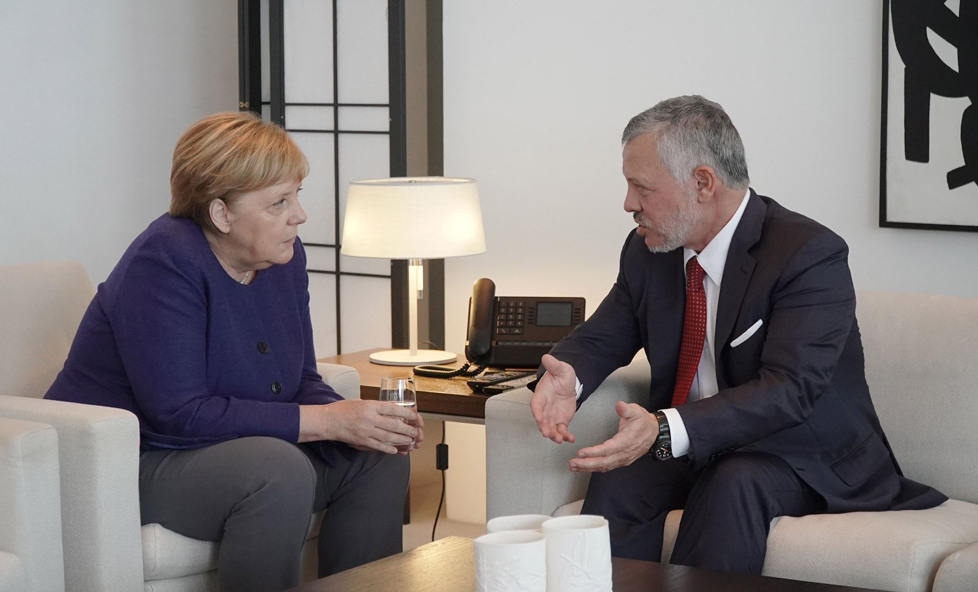 King holds talks with German chancellor, says Israeli statement on annexing Jordan Valley in West bank a disaster