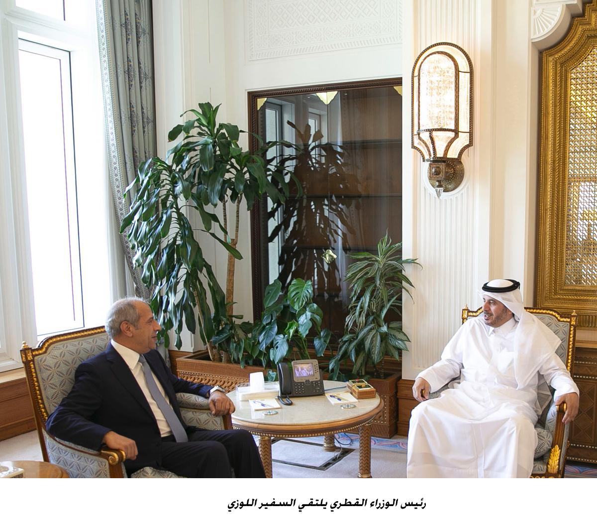 Qatari premier meets Jordan's ambassador