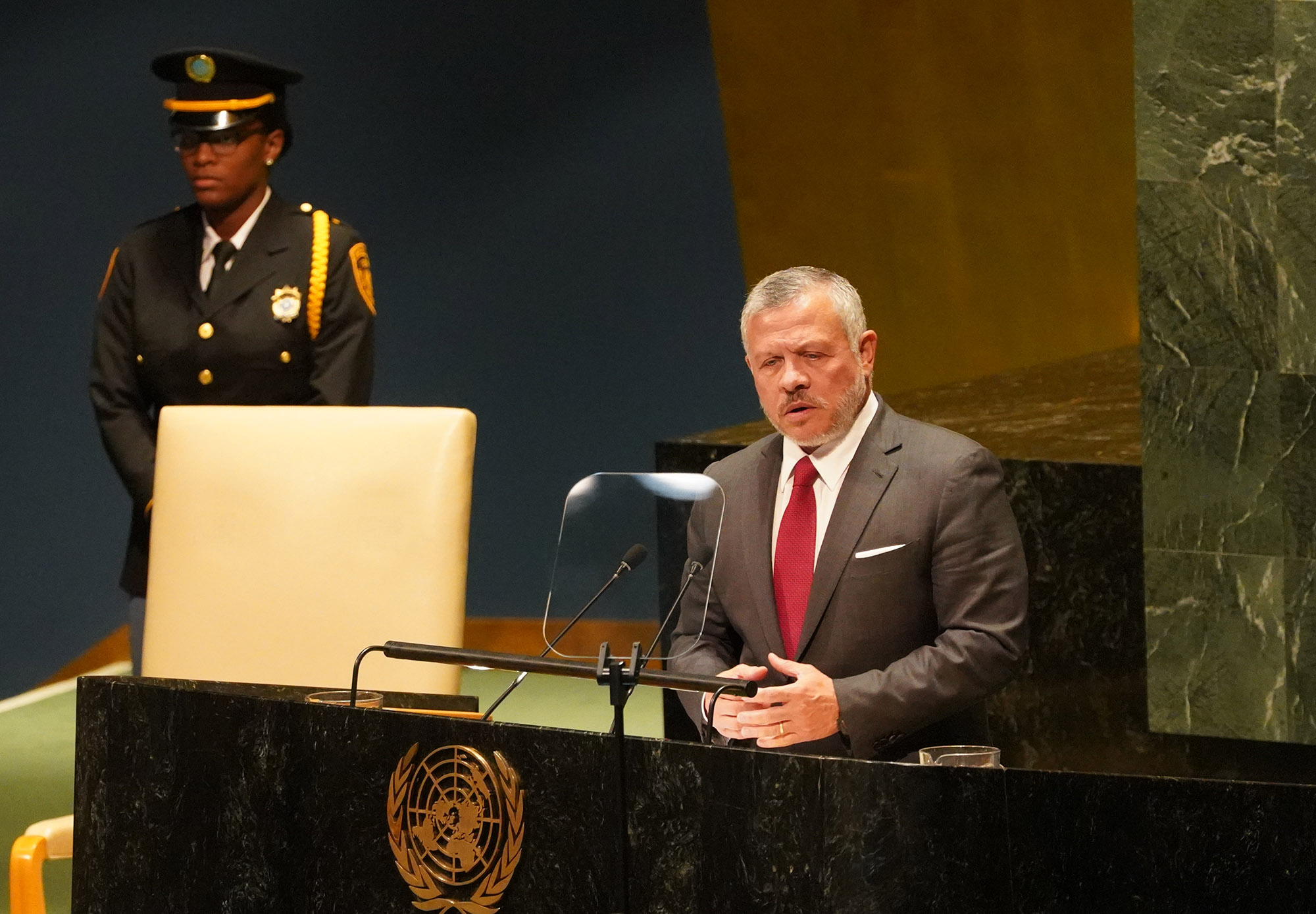 King delivers Jordan’s address at UN