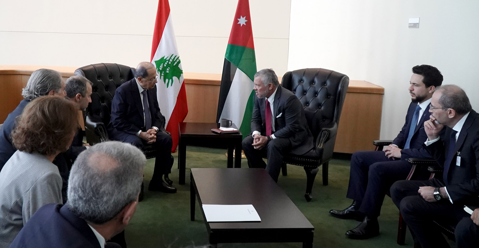 King meets Lebanese president in New York