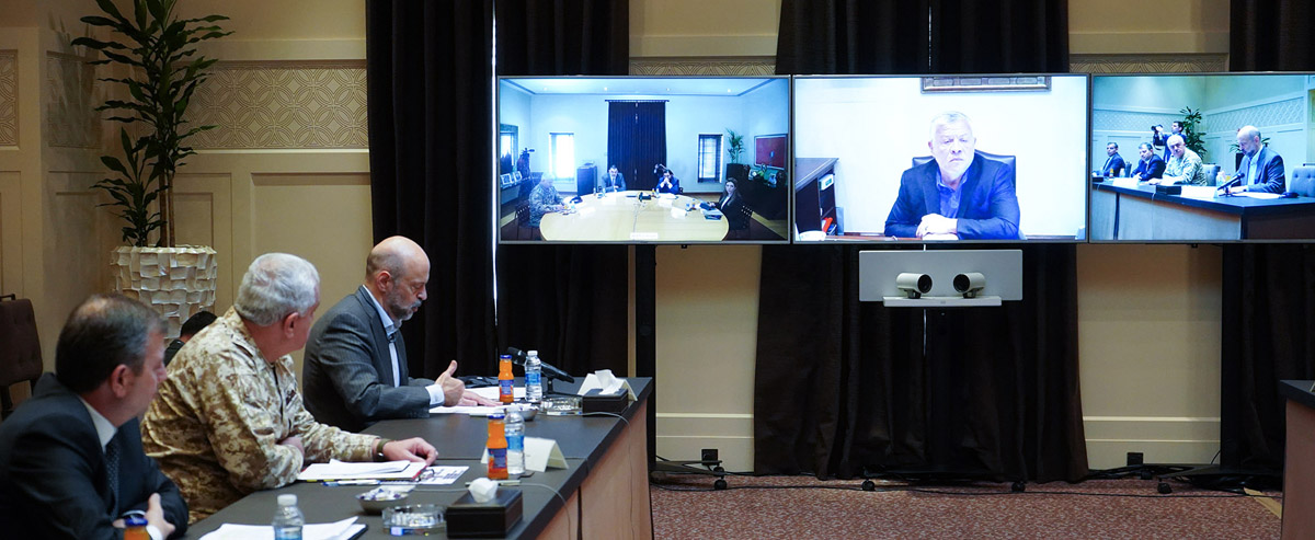 King, via teleconference, chairs follow-up meeting on measures to counter COVID-19, safeguard citizens’ wellbeing
