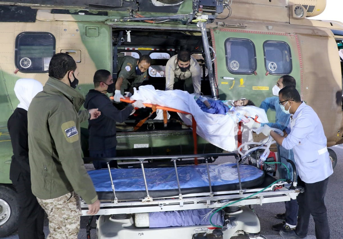 RJAF dispatches medical evacuation plane to evacuate injured child in Ma'an