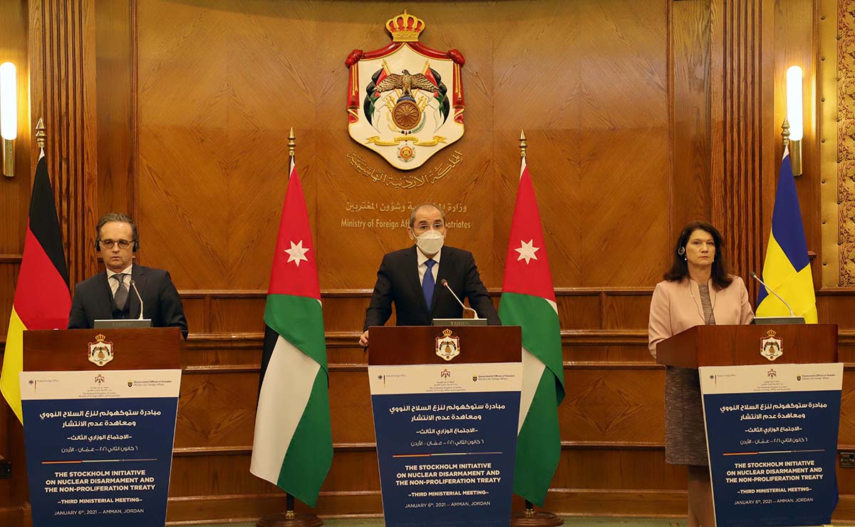 Jordan, Sweden, German FMs urge WMD disarmament in Mideast