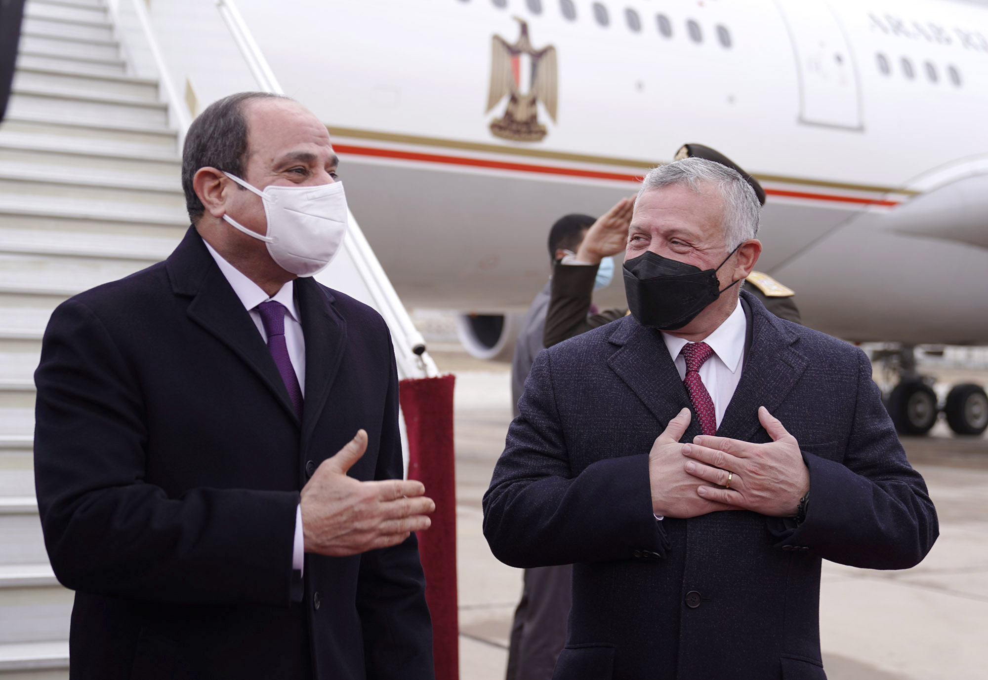 King, Crown Prince receive Egypt president in Amman