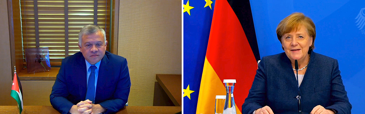 King, German chancellor discuss strategic partnership in video call