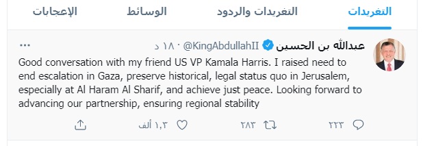 King stresses maintaining historical, legal status quo in Jerusalem