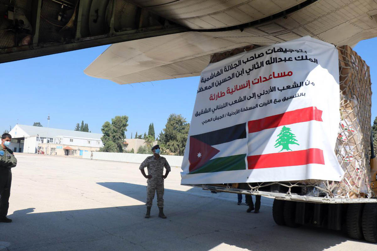 Jordan sends third aid plane to Lebanon