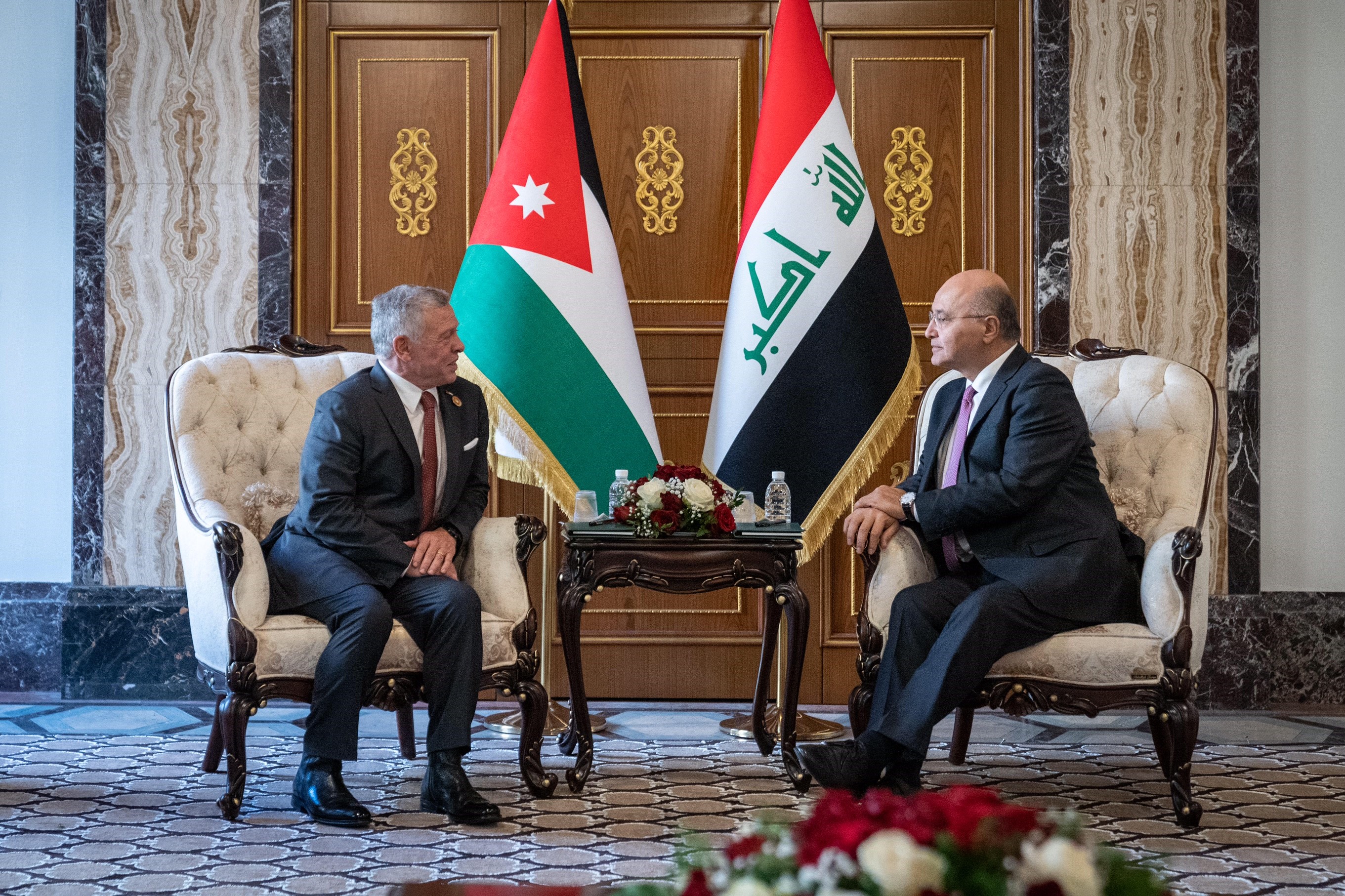 King meets Iraq president, commends successful hosting of Baghdad conference