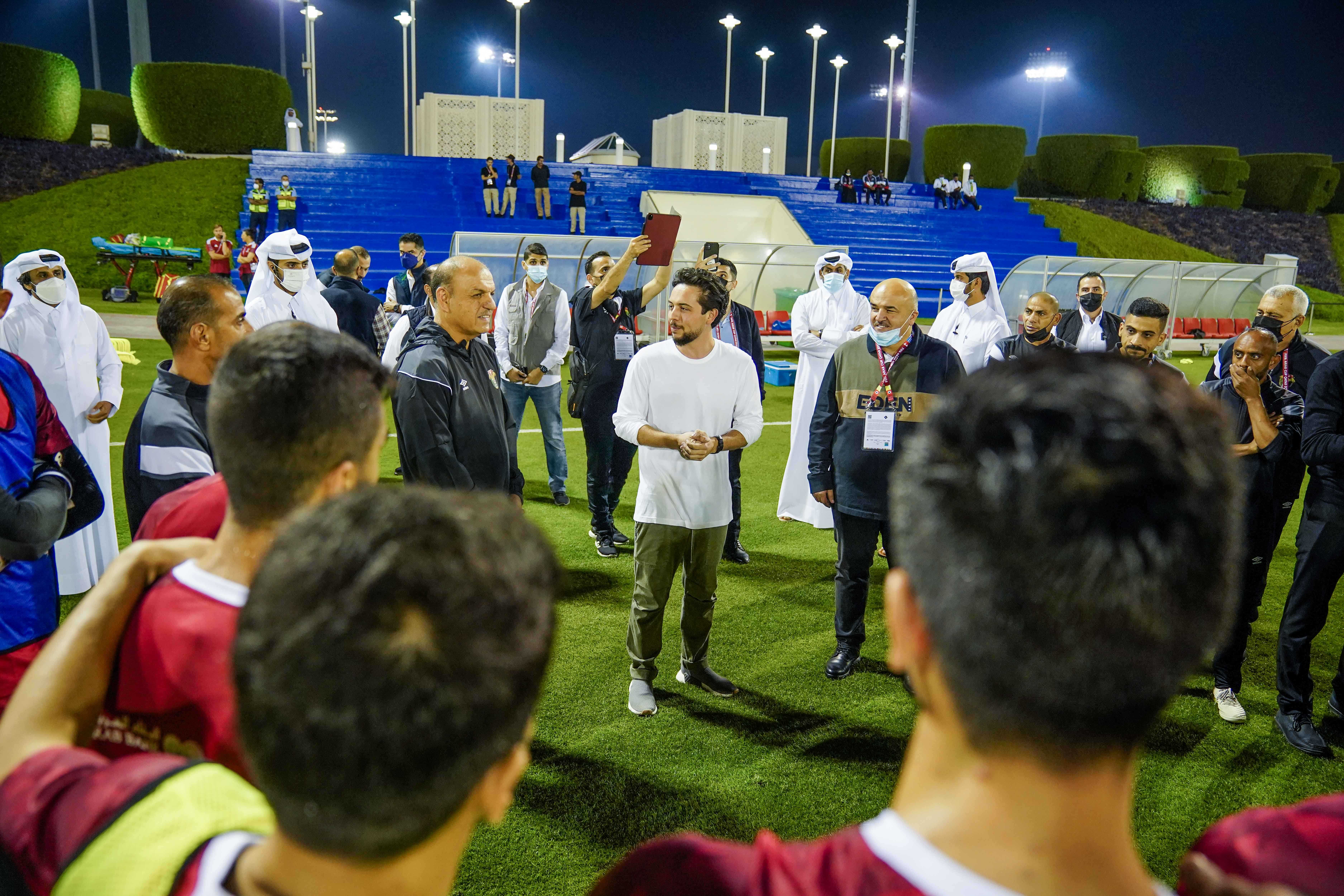 Crown Prince visits national football team’s training camp in Doha