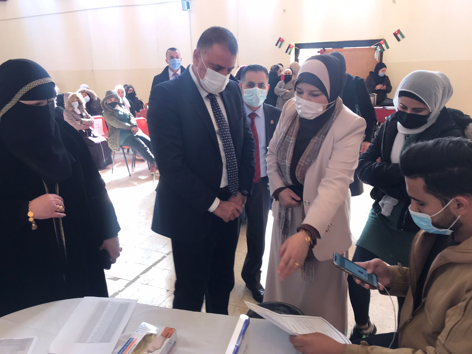 Interior Minister visits vaccination center at Queen Rania school