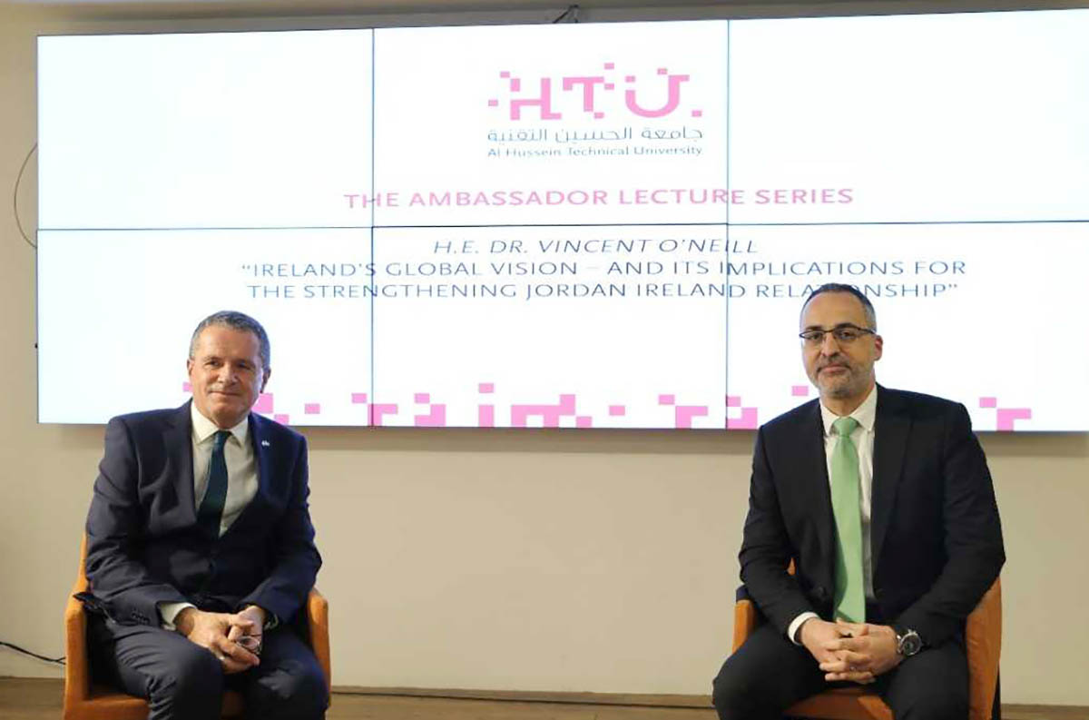 Envoy lectures HTU students on Ireland's vision, ties with Jordan