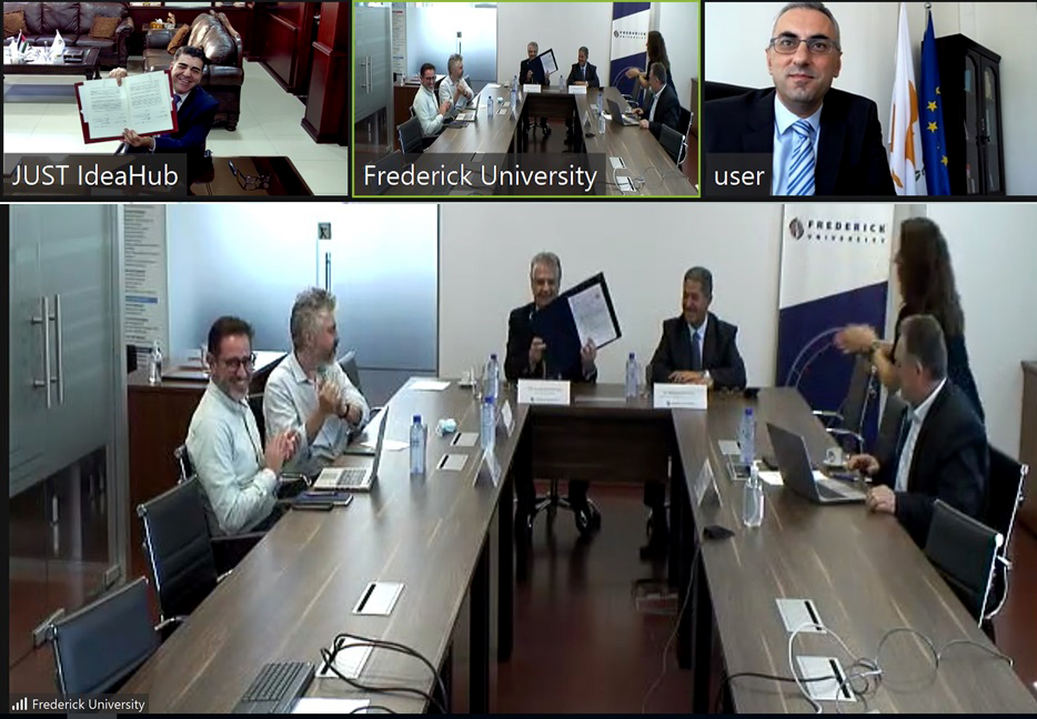 مذكرة تفاهم بين جامعتي العلوم والتكنولوجيا وفريدريك القبرصية