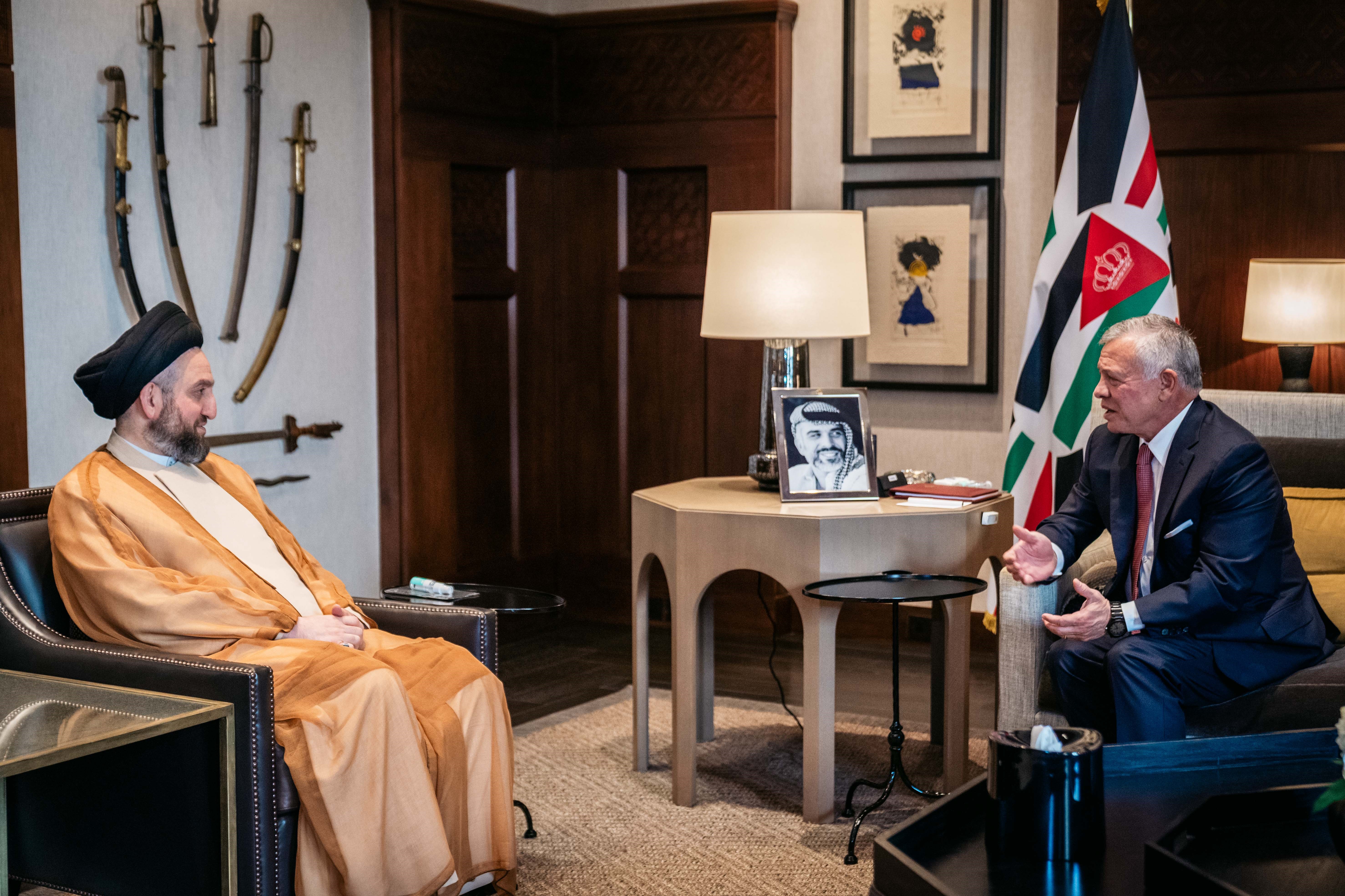 الملك يستقبل رئيس تيار الحكمة الوطني في العراق