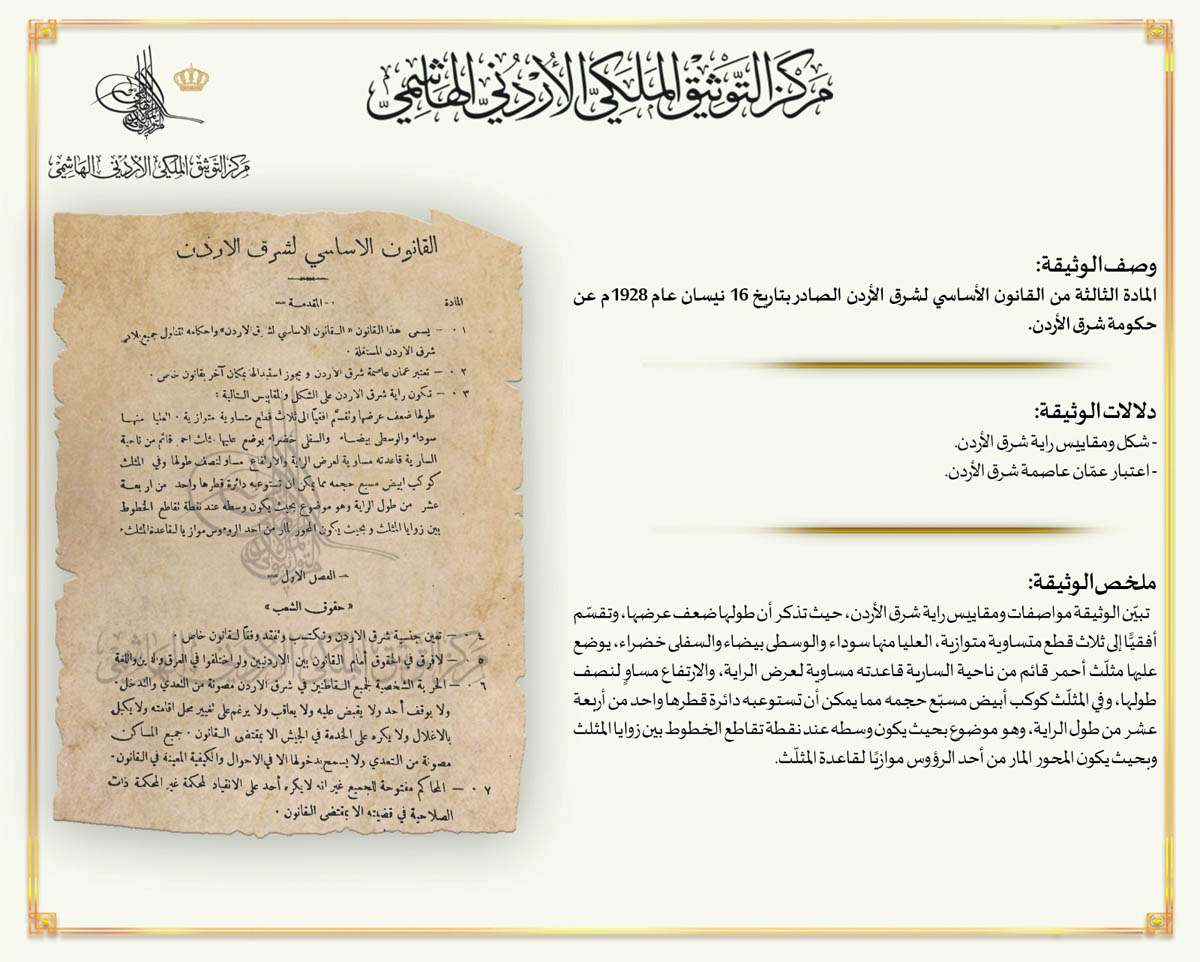 التوثيق الملكي يعرض وثيقة بمناسبة يوم العلم