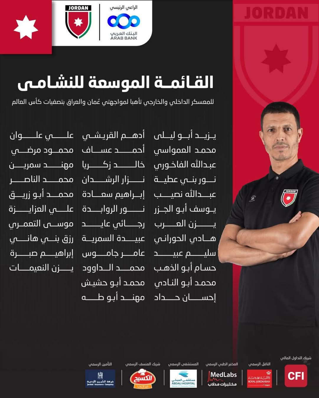 Road to 2026: Jordan's Extended Roster Revealed for High-Stakes Oman &amp; Iraq Showdowns