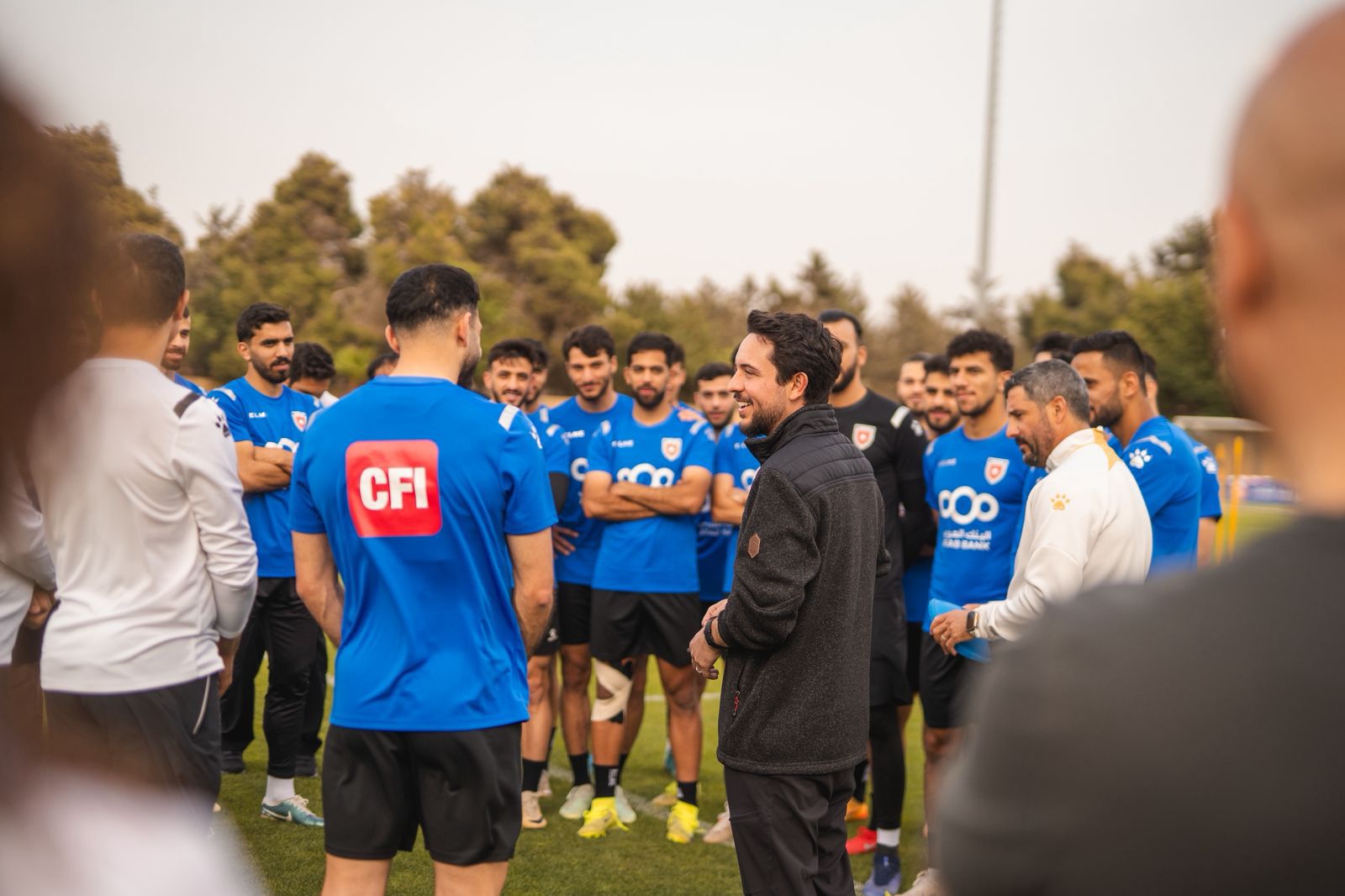 Crown Prince attends national team training ahead of Oman match
