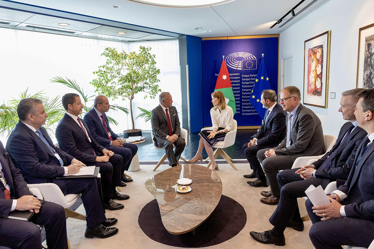 King meets European Parliament president, stresses need for regional de-escalation