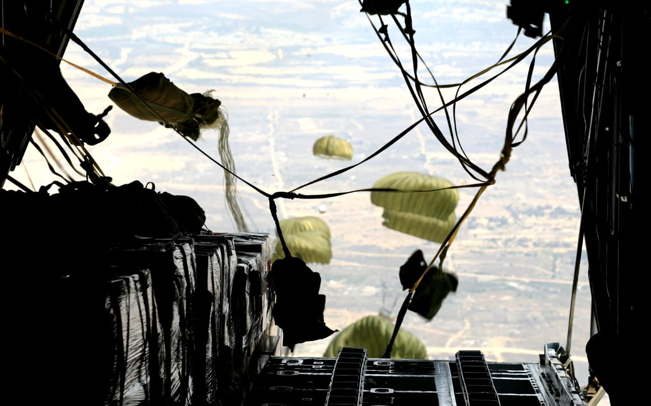 Jordan Armed Forces conduct new airdrops to deliver aid to Gaza in cooperation with international partners