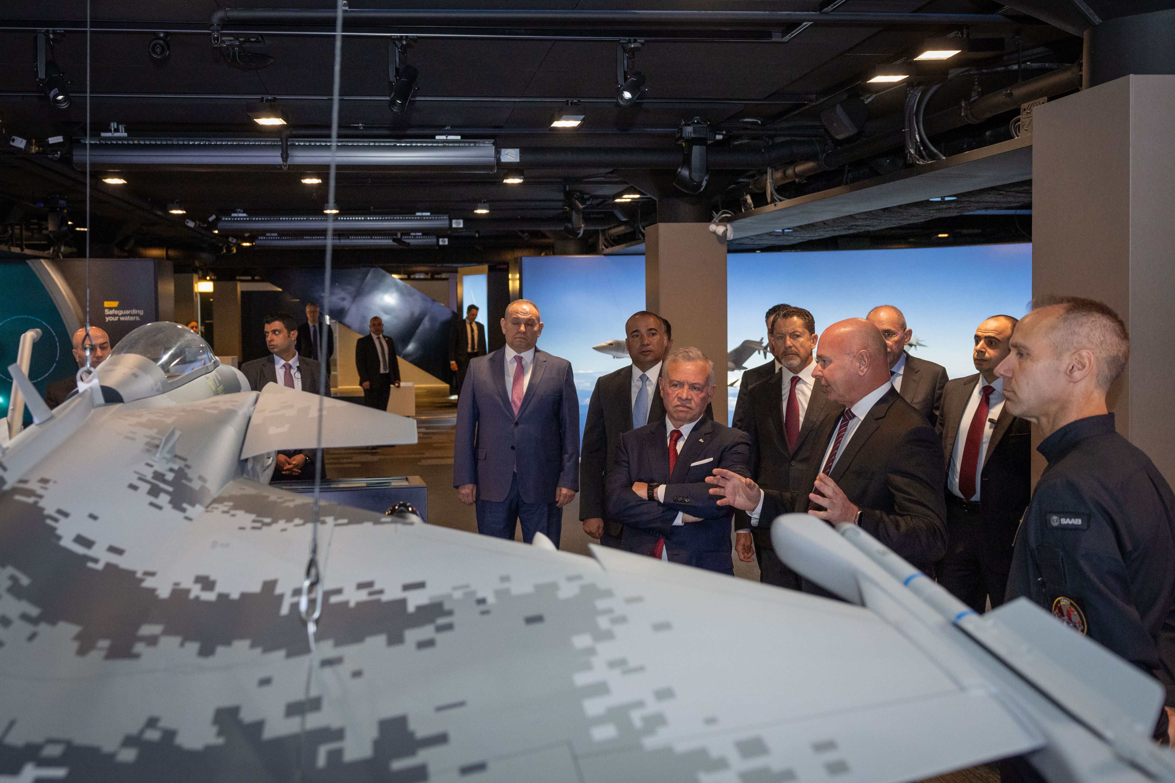 King visits SAAB company for military technology in Stockholm
