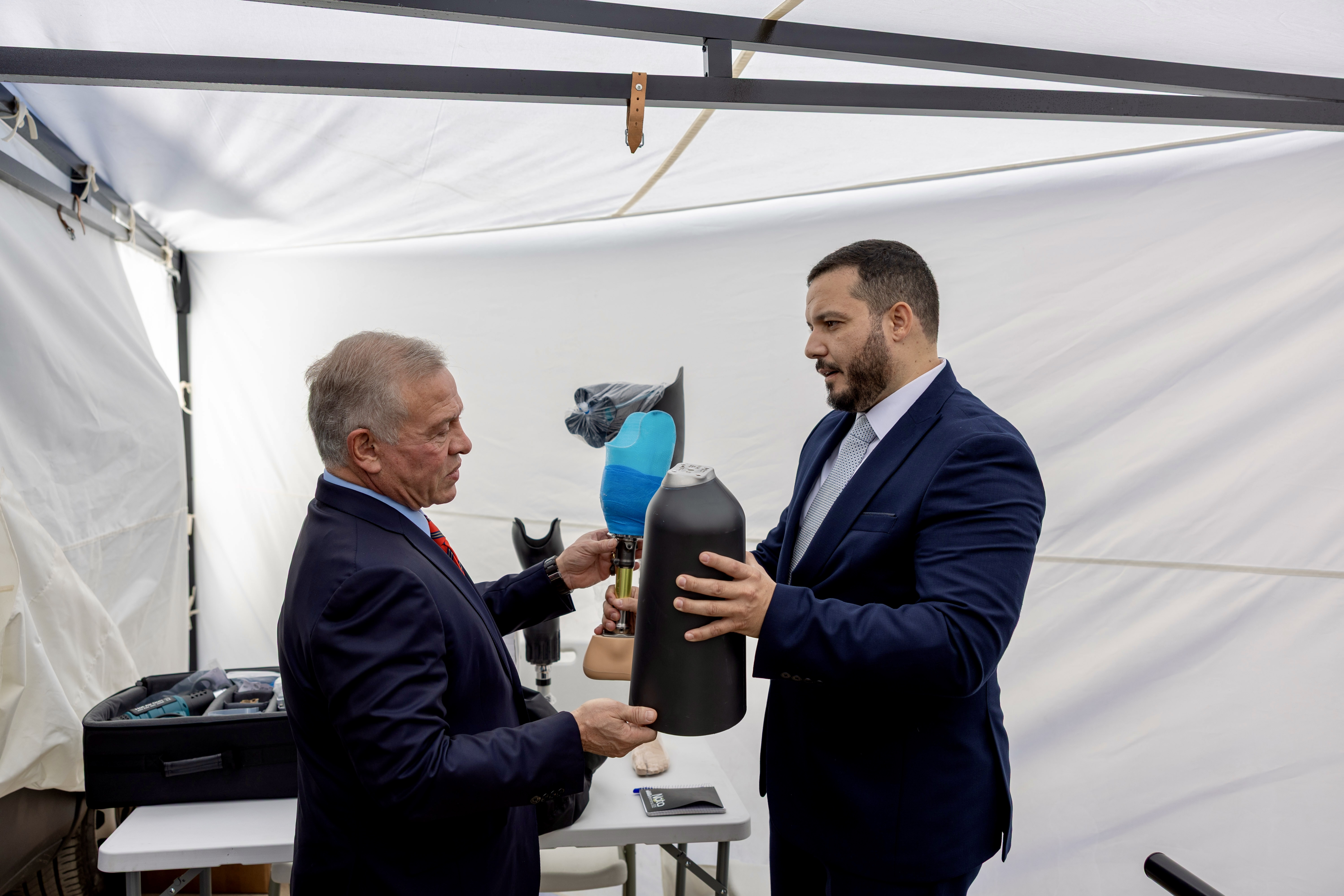 King briefed on progress of Restoring Hope’s Mobile Amputee Support Units