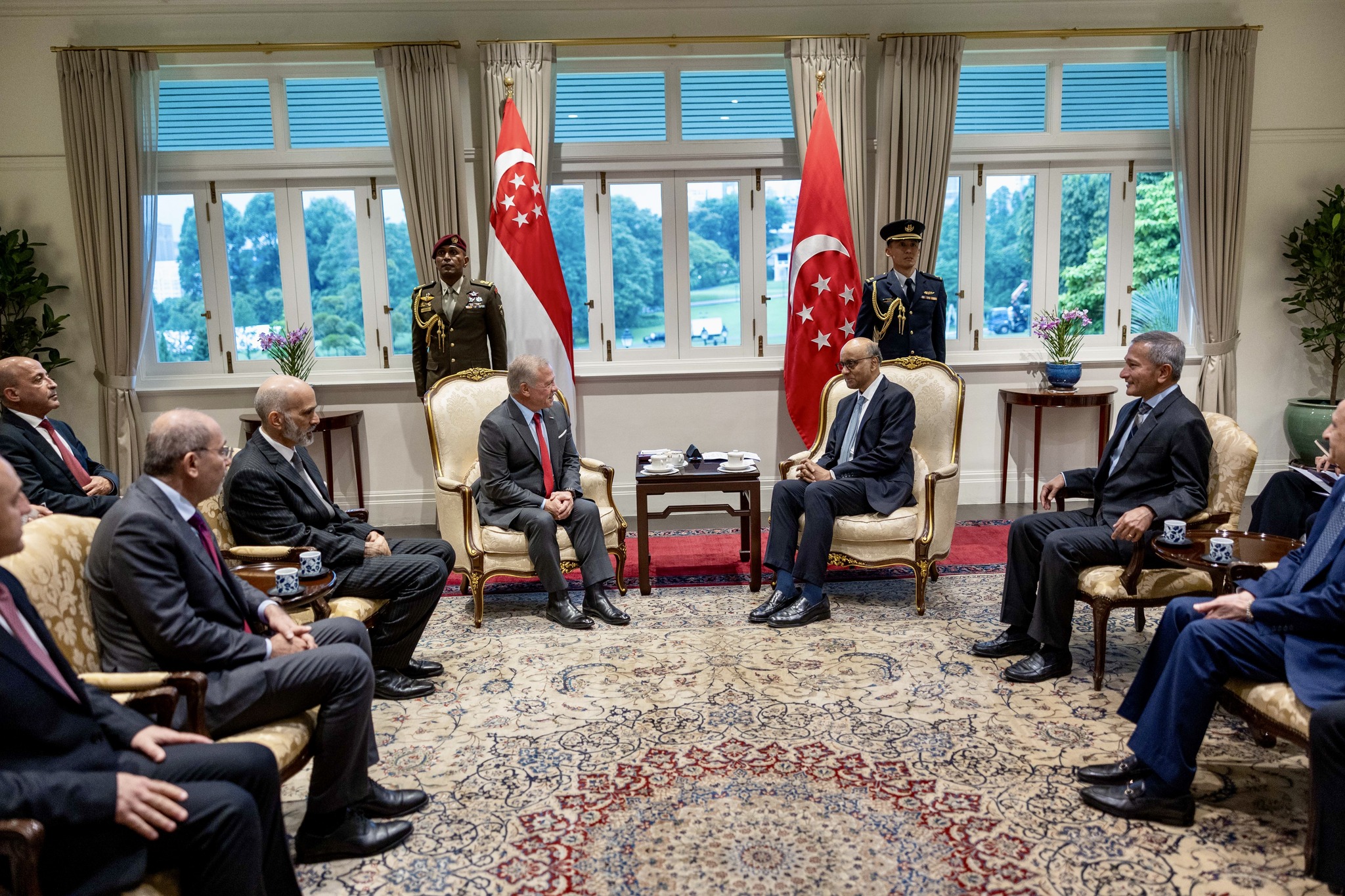 King, Singapore president discuss enhancing cooperation, regional developments