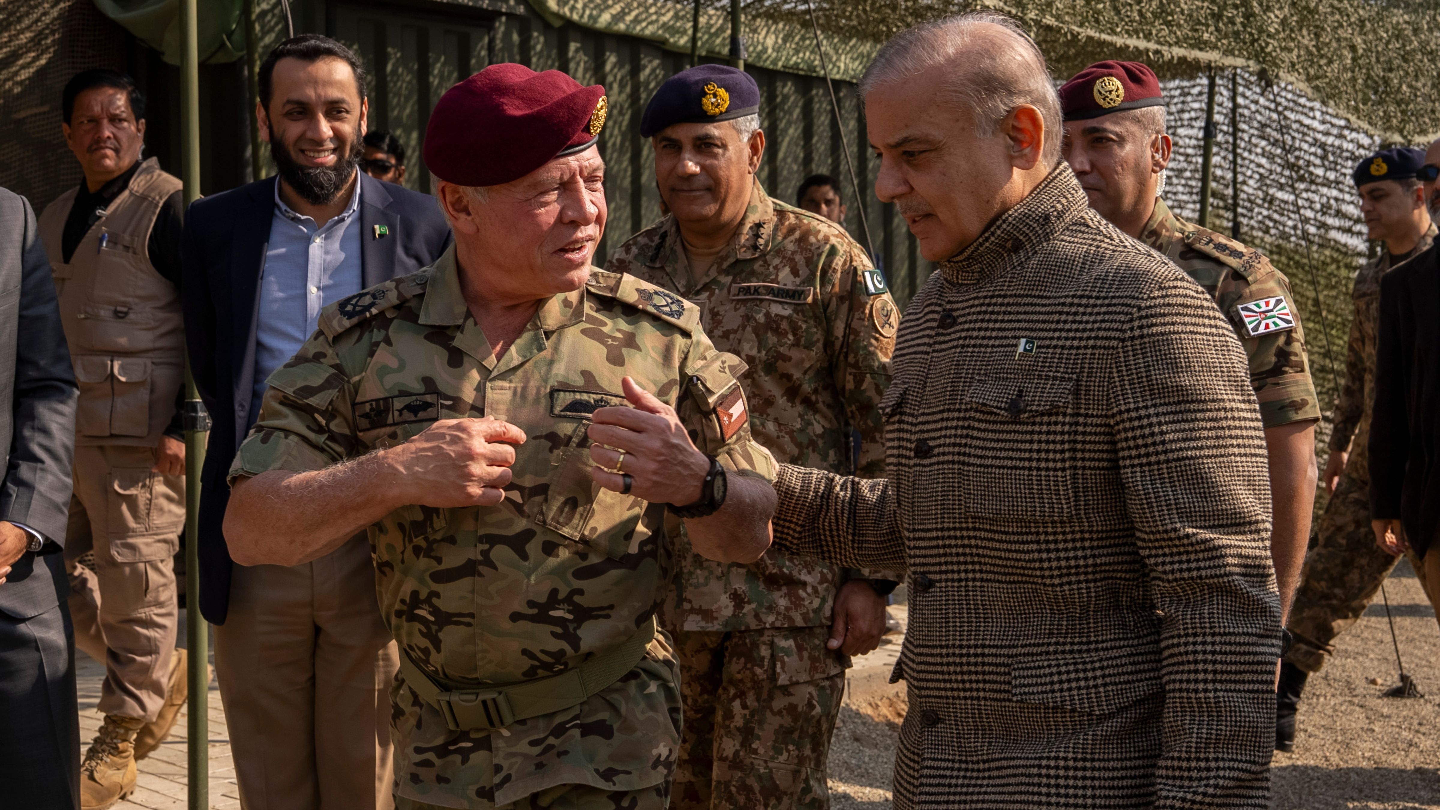 King visits defence technology company, attends military exercise in Islamabad