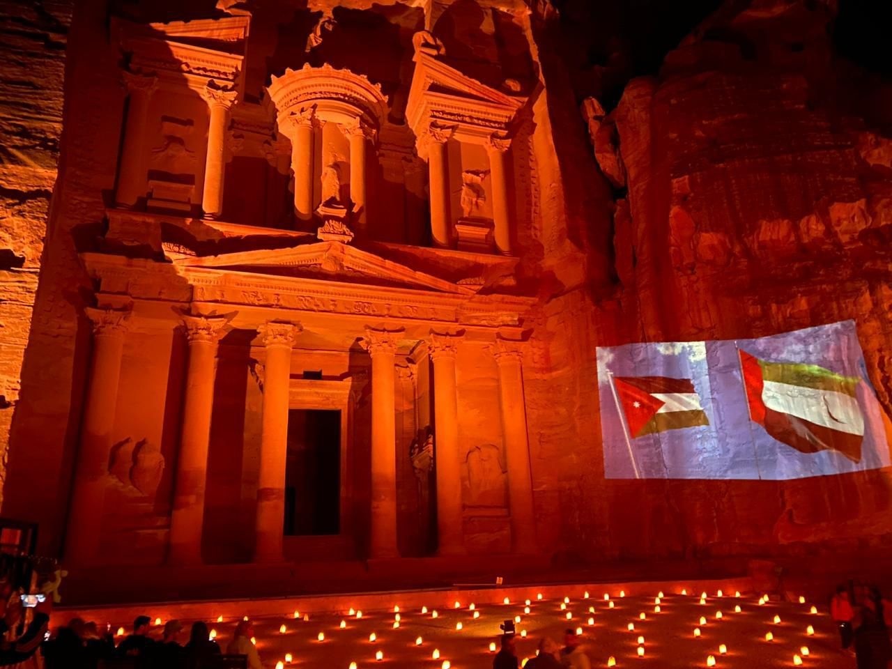 Petra’s Treasury Glows in UAE Flag to Mark 54th National Day, Celebrate Jordan-UAE Ties