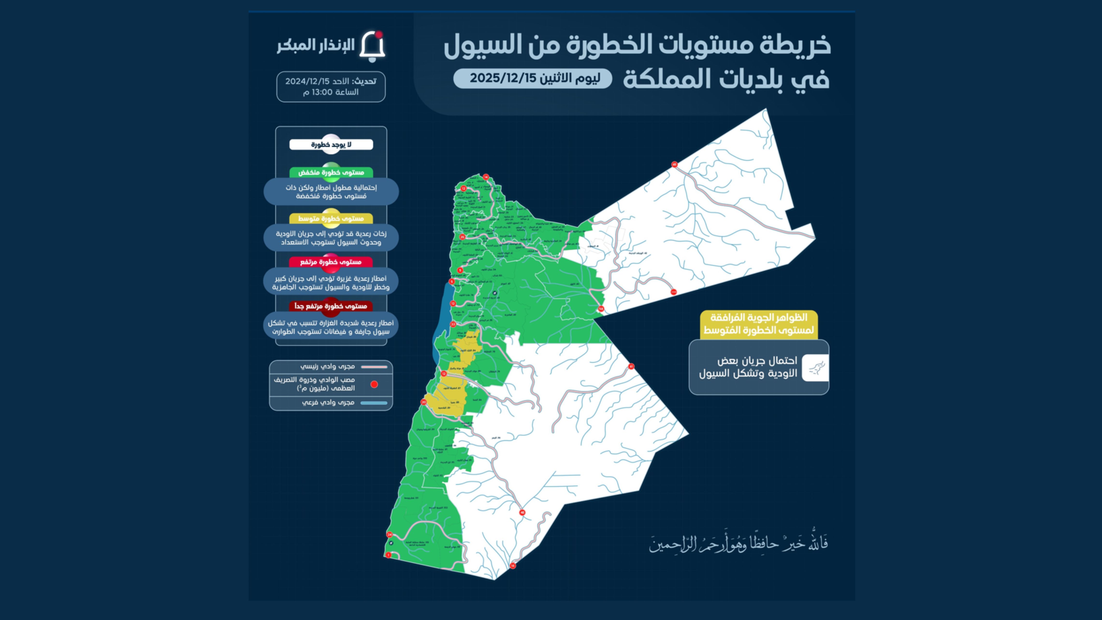"الإدارة المحلية": بلديات الكرك والطفيلة الأكثر تأثراً بالمنخفض الجوي