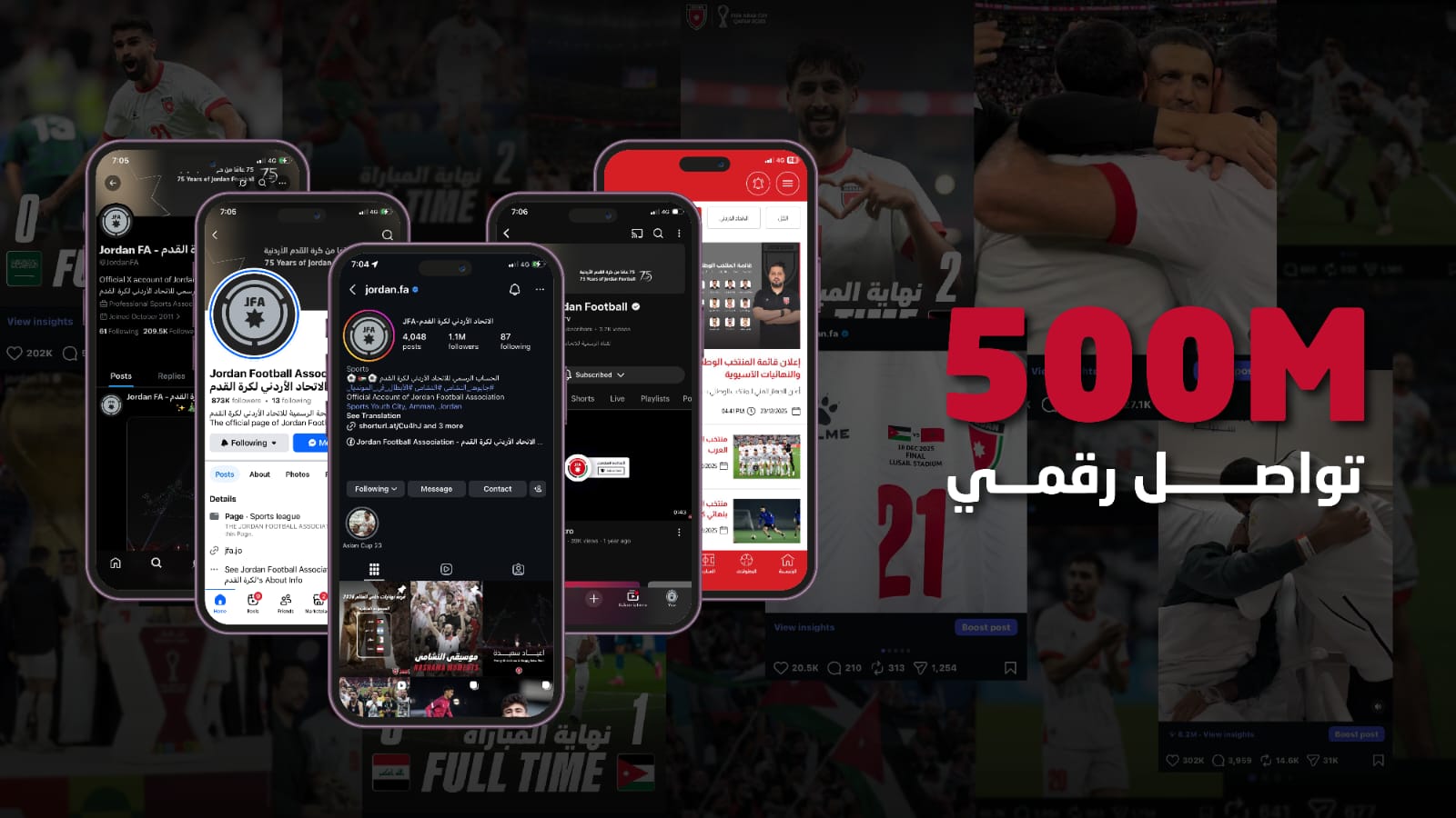 500 مليون تواصل عبر منصات الاتحاد الرقمية خلال كأس العرب
