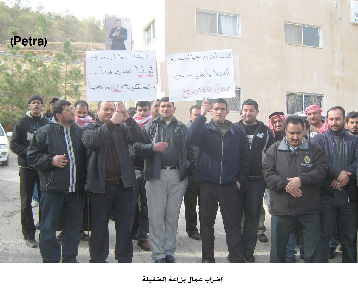 اضراب عمال بزراعة الطفيلة