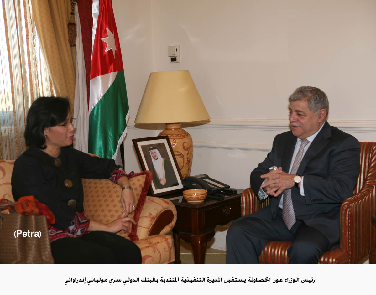 الخصاونة يستقبل المديرة التنفيذية في البنك الدولي