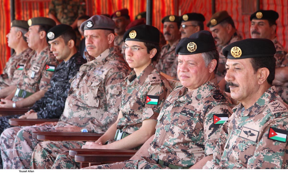 King attends military drill