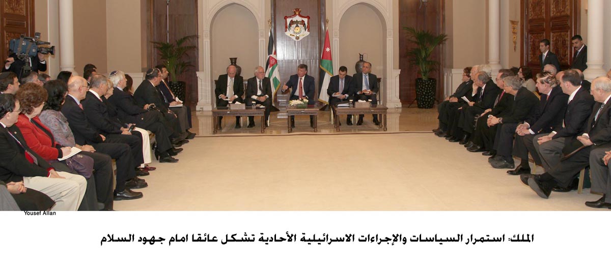 Unilateral Israeli policies biggest hurdle to peace __ King