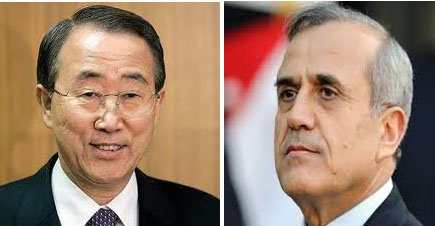 ميشال سليمان وكي مون يشاركان في قمة بغداد