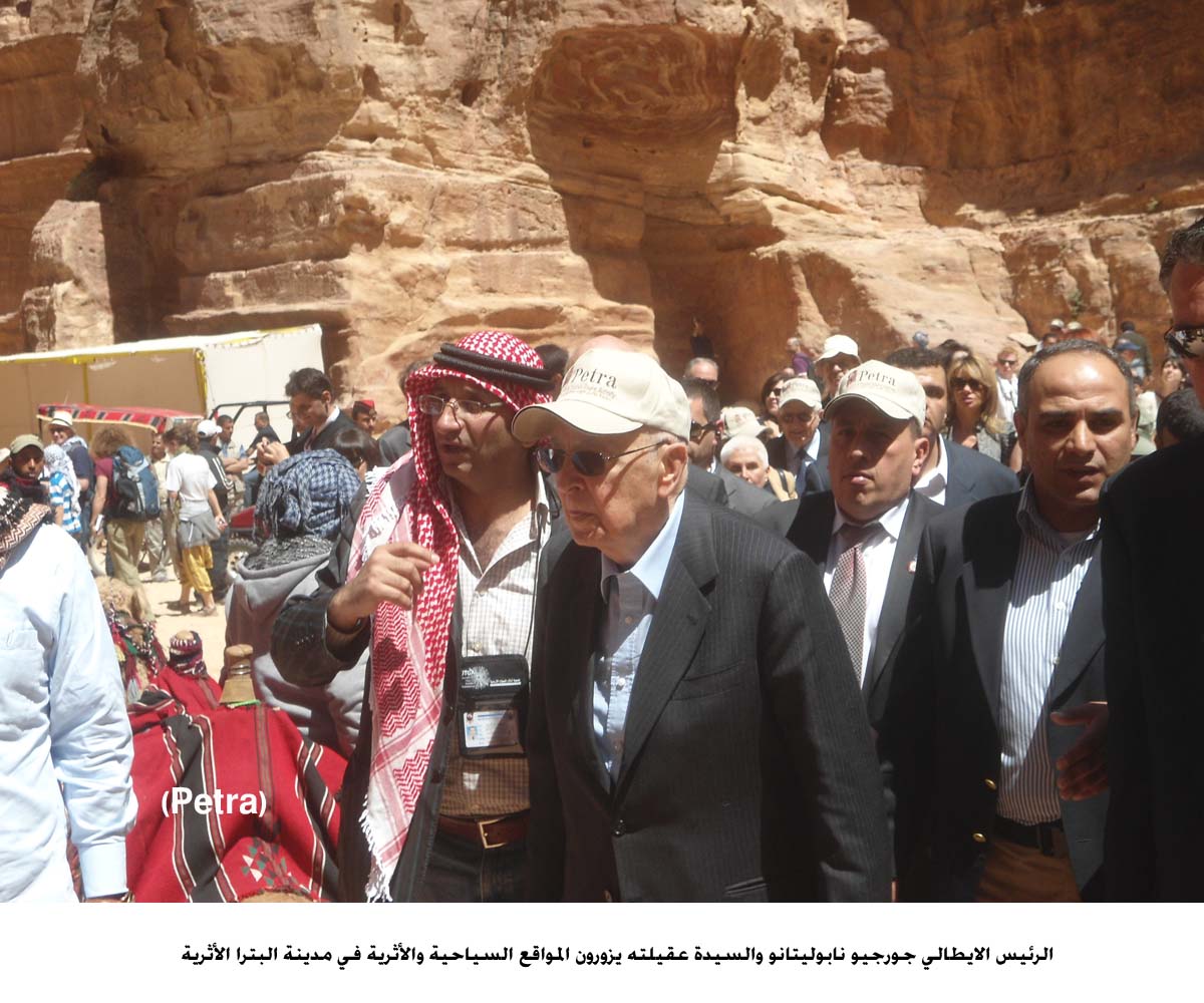Italian President visits ancient city of Petra